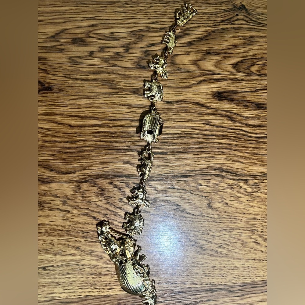 Vintage Plated Noah's Ark Charm Necklace 90s vtg animals ark Christian cross - Picture 12 of 16